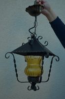 Vintage, Hängelampe mit gelbem Glaseinsatz, 70er Jhr, Lampe aus M Bayern - Wiesentheid Vorschau