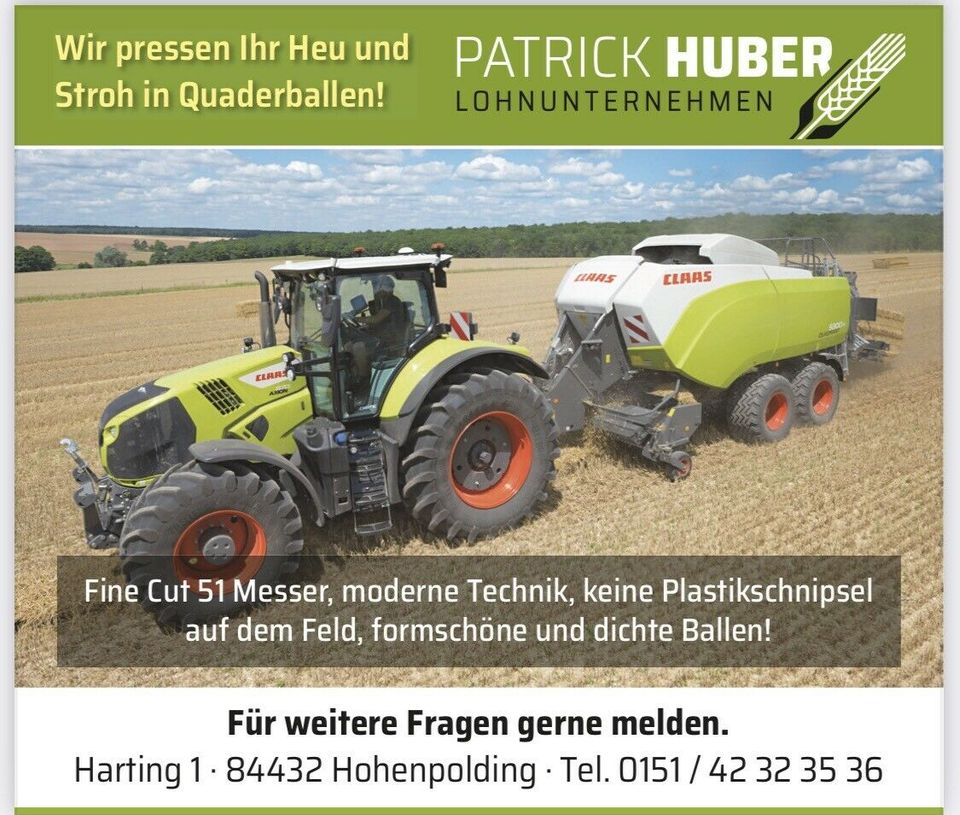 Strohpressen mit Claas Quadrant 5200 in Hohenpolding