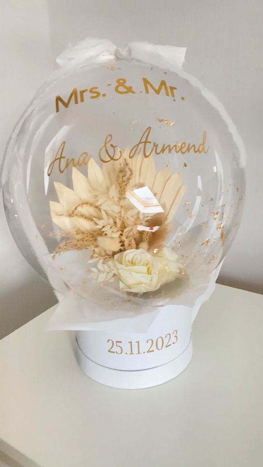 Personalisierte Ballons / Geburtstaggeschenk Hochzeit / gefüllt in Bergisch Gladbach