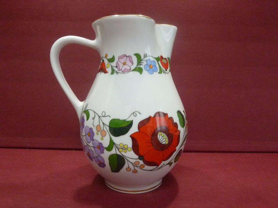 Kalocsa Hungary Handpainted Porzellan Pitcher Krug 0186 / 1 Liter in Schwäbisch Gmünd