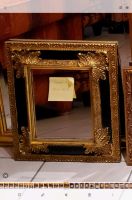 Spiegel,Wandspiegel,Rahmen verziert, goldfarben/schwarz, 40x36cm West - Zeilsheim Vorschau