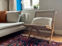 Boho Klappbar Lounge Stuhl Sessel Rattan Holz Geflecht Designer Friedrichshain-Kreuzberg - Friedrichshain Vorschau