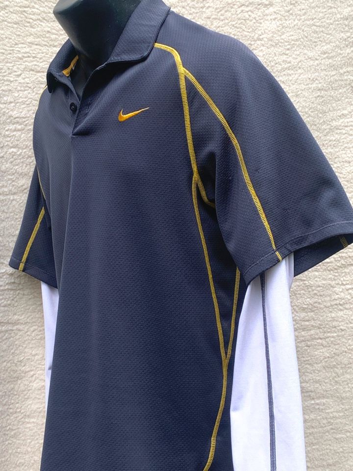 NIKE Golf Polo Shirt Langarm 2 Lagen double layer DriFit Gr. S in Rodalben