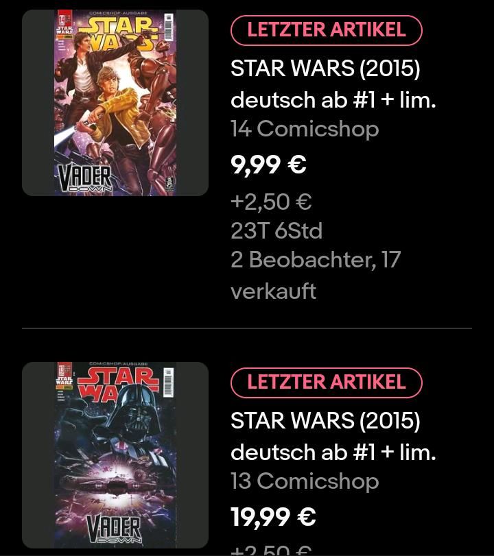 Star Wars Comicshop Ausgabe Variant Panini Komplett Sammlung 1-17 in Saarlouis