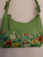 Tasche Handtasche neu handbemalt Blumen Grün Unikat Blumenwiese Baden-Württemberg - Karlsruhe Vorschau