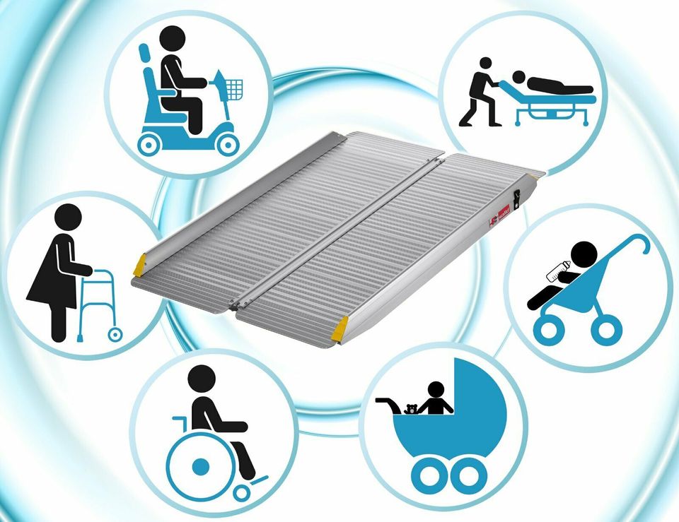 FTsolid Rollstuhlrampe au Alu 120cm klappbar-bis 400kg Extrabreit in Hermannsburg