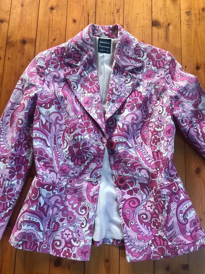 ☀️ SANDRO FERRONE ☀️ ausdruckstarker Blazer Pink/Weiß-98% Cotton in Mechernich