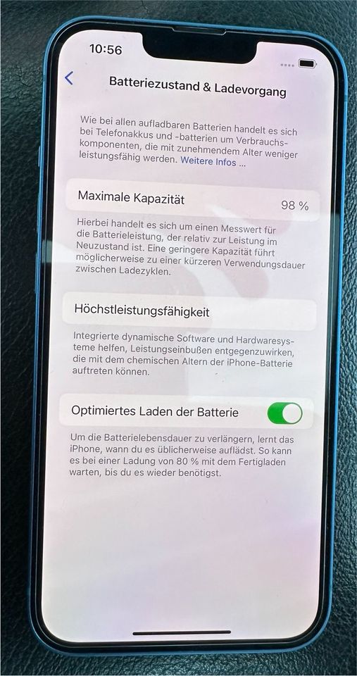 iPhone 13 128GB Blau WIE NEU Akku 98% in Limburg