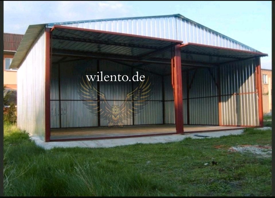 Blechhalle/ Blechgarage/ Aufbau/ Lieferung/ Halle/ Ziegeloptik in Löcknitz