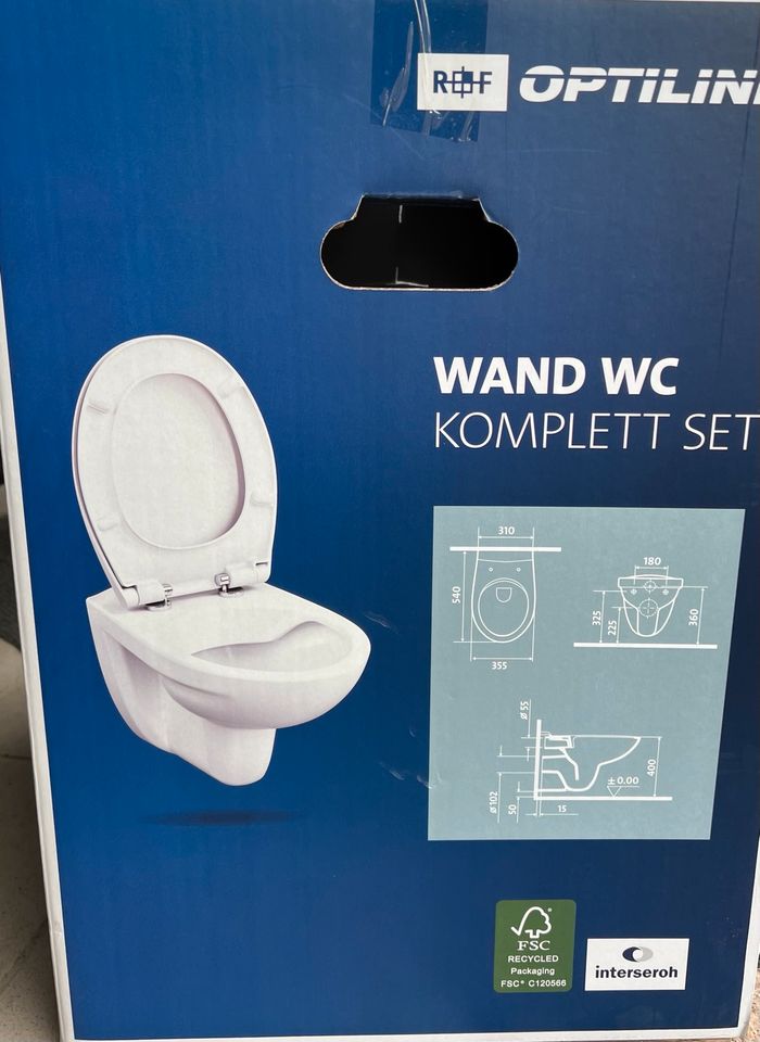 Wand WC Komplett Set Richter und Frenzel Optiline Toilette in Groß-Gerau