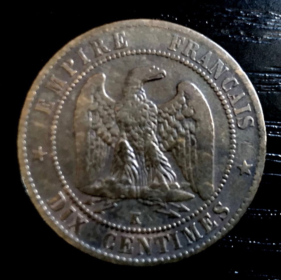 Münze Napoleon III, Dix Centimes, 1861 in Wandlitz