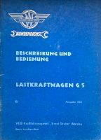 Beschreibung und Bedienung LKW G 5 Oldtimer DDR von  1963 Sachsen-Anhalt - Glauzig Vorschau