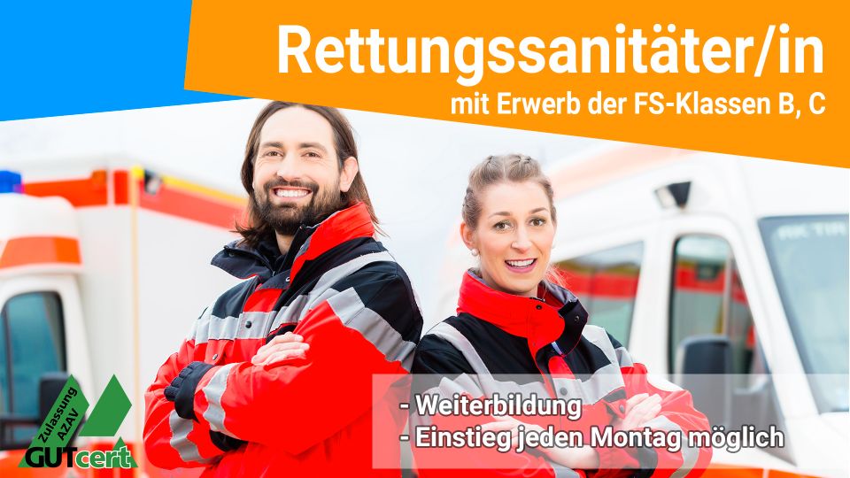 Weiterbildung Rettungssanitäter/in + FS-Klasse B, C und (FzF) in Berlin