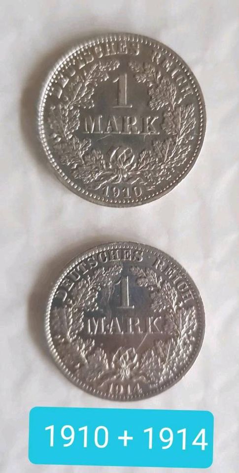 1 Mark Silbermünzen in Karlsruhe