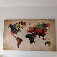 Wandbild Weltkarte auf Leinwand 118 x 70 cm Rheinland-Pfalz - Weitersburg Vorschau