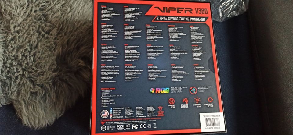 Neu! Patriot Headset Viper V380 7.1 Surround-Sound PC-Gaming RGB in Hauneck