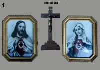 JESUS UND MARIA BILDER MIT RAHMEN UND JESUS KREUZ MIT STÄNDER Niedersachsen - Freden Vorschau