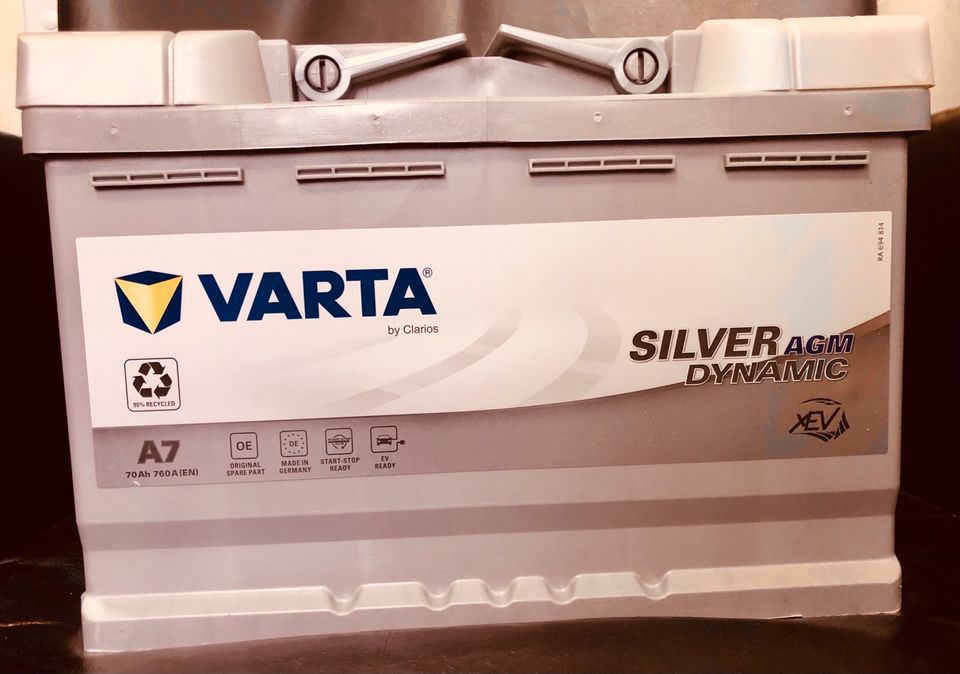 VARTA A7 Silver Dynamic AGM 12V 70Ah 760A Autobatterie Start-Stop in Essen