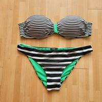 Bikini weiß schwarz gestreift Bandeau Baden-Württemberg - Weil am Rhein Vorschau