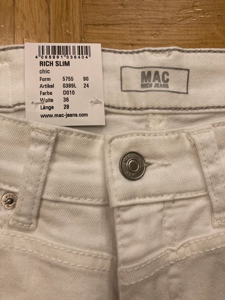 *Neu mit Etikett* Weiße Jeanshose von MAC Gr. 36 L28 in München