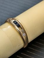 Herren Gold Ring, 585, Saphir, Brillant Bayern - Traunstein Vorschau