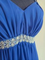 Langes Abendkleid Gr 19(38 kurz) in blau mit Perlen bestickt Niedersachsen - Wallenhorst Vorschau