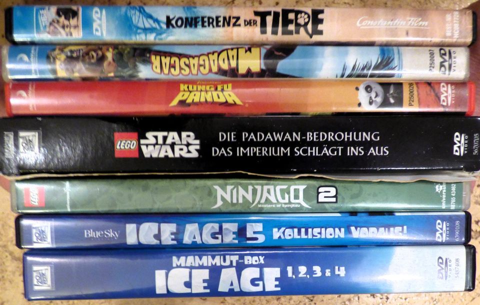 Lego Ninjago, Star Wars, Ice Age, Kung FU Panda, Madagascar, Konf in Hille