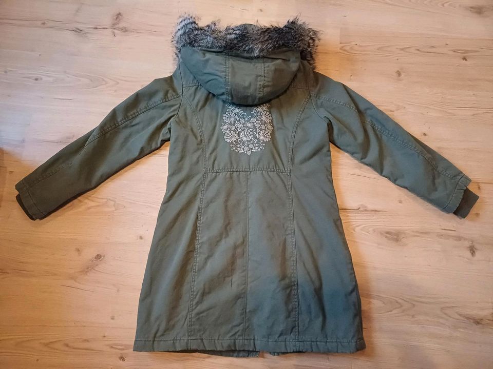 bpc bonprix Winterjacke Mantel Parka mit Stickerei Größe 40 in Moos