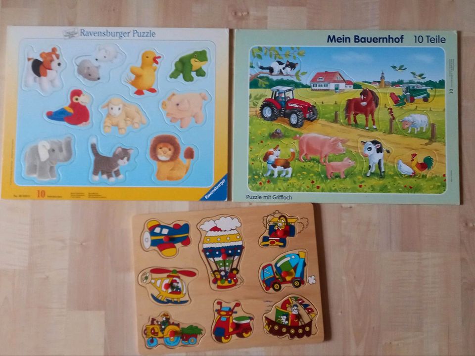 3 Puzzle Steckpuzzle Holzpuzzle in Gummersbach