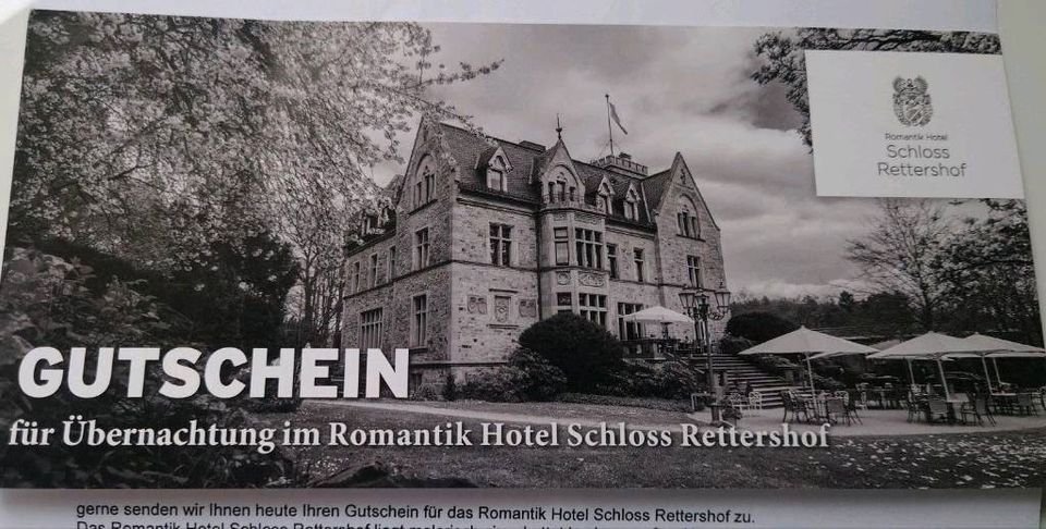 DZ Hotel Gutschein Schloß Rettershof Taunus 2x Drink  Kelkheim in Frankfurt am Main