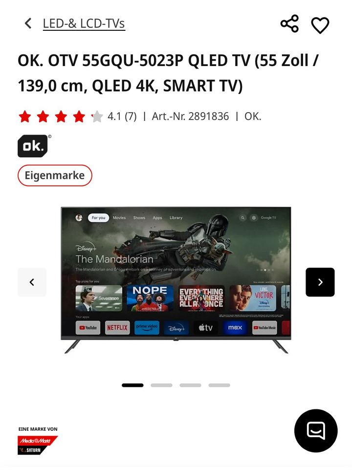 OK 4K Smart TV 55 Zoll in Bad Wurzach