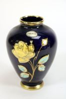 BH Geschenke Vase Relief Rose Echt Kobalt Blumenvase Tischvase Thüringen - Kammerforst Vorschau
