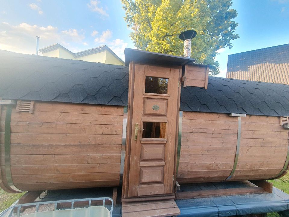 Holzofen Sauna Panorama Glas quadratisch in Sulz