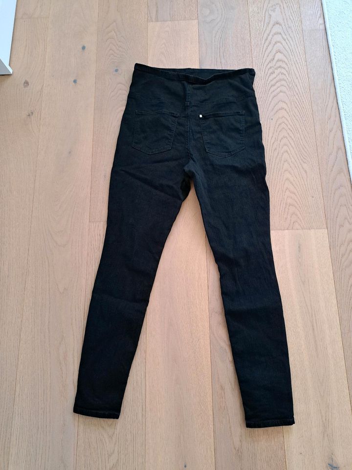 H&M Mama Hose Jeans Umstandshose Gr. L High Rib schwarz in Mühldorf a.Inn