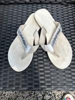 Original Calvin Klein Badelatschen Flip Flops Weiß Gr.40 Brandenburg - Bernau Vorschau
