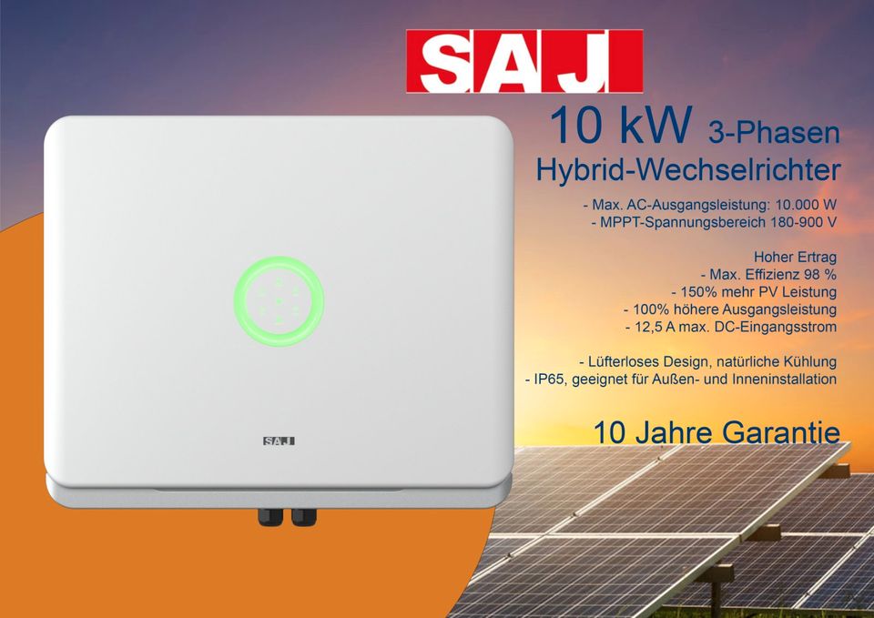 3-Phasen Hybrid Wechselrichter 10kWh -  Serie H2 - SAJ Electric in Düren