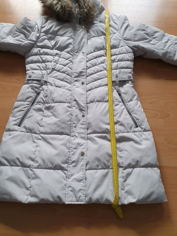 DISTRICT Parka Steppmantel Fellkapuze creme ecru Gr.44 in Darmstadt