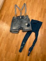 Jeans Shorts mit Hosenträger inkl Strumpfhose, h&m, Größe 86 Bayern - Markt Schwaben Vorschau