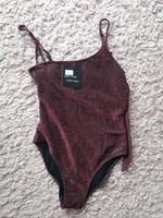 Badeanzug NEU one shoulder Gr 34/XS/S rot glitzer Bayern - Stein Vorschau