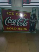 Älteres Blechschild ICE COLD Coca-Cola Sold HERWe Bayern - Wasserburg Vorschau