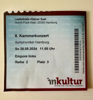 Konzertkarte 26.05.24 für das 8. Kammerkonzert der Symphoniker HH Wandsbek - Hamburg Marienthal Vorschau