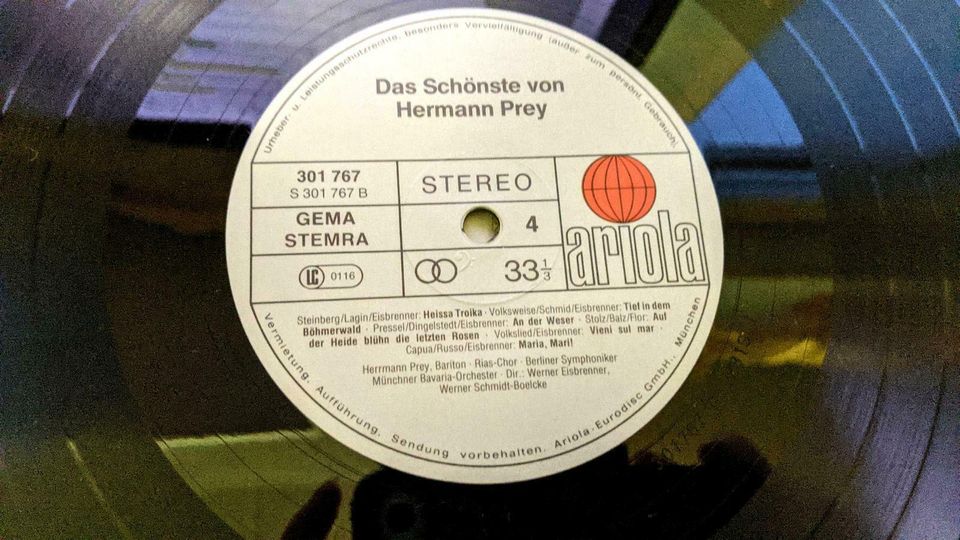 LP 400P2. "Hermann Prey" "Das schönste von Hermann Prey" in Langenfeld Eifel