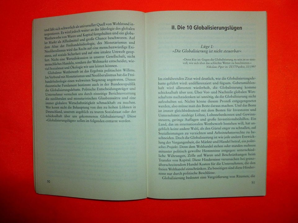 1 original Buch  " Die 10 Globalisierungslügen " vom Mai 1998 * in Schopfheim