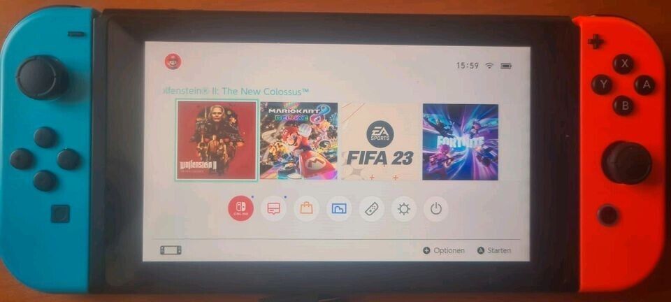 Nintendo Switch Neon-Rot/Neon-Blau + 8 TOP-Spiele + Controller in Wernigerode