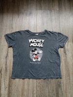 Mickey Mouse T-Shirt Gr. 146 152 Disney grau cropped washed Baden-Württemberg - Karlsruhe Vorschau