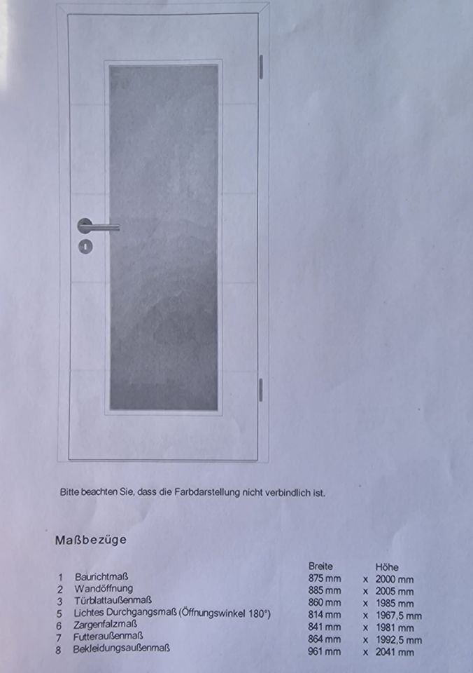 Nagelneue Zimmertür mit Glas Einsatz in Kaiserslautern