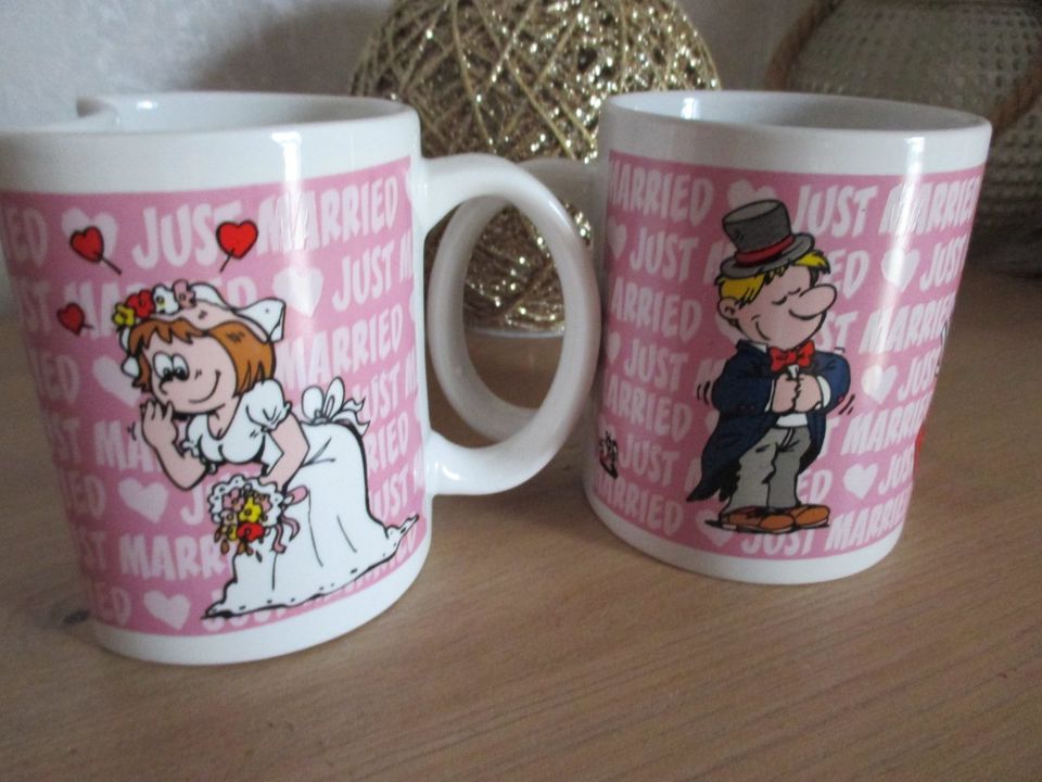 2 Kaffeebecher Just Married Hochzeit unbenutzt in Peine