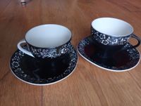 Tassen schwarz Kaffee 60er Retro handbemalt Set Blumen Köln - Raderthal Vorschau