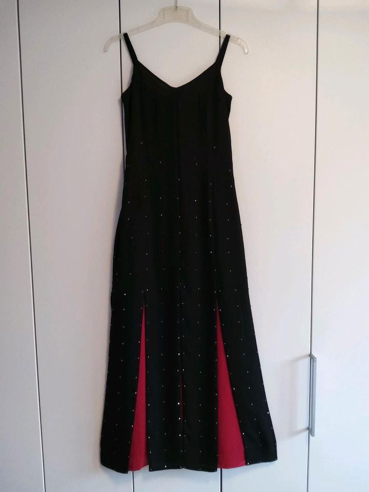 Abendkleid, schwarz/rot mit Glitzersteinchen Gr. 34, Abiball in Mühlhausen