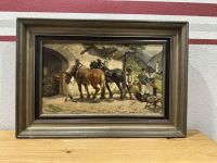 Gemälde Hufschmied mit Pferde 1939 Unterschrift Beschädigt Bayern - Rosenheim Vorschau